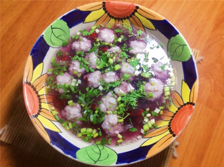 Canh chua hoa atiso đỏ với thịt mọc - 5