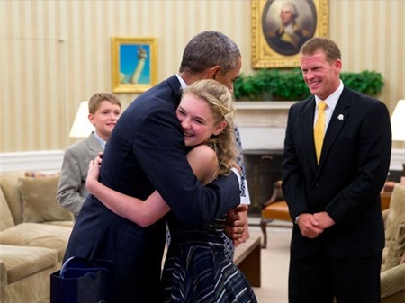 Obama with family in the White House