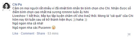 Trên trang cá nhân, Chi Pu dí dỏm chia sẻ