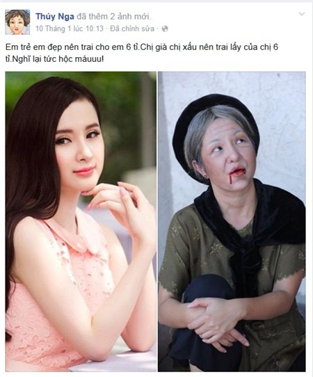 Thuý Nga chua chát so sánh đời mình với Angela Phương Trinh