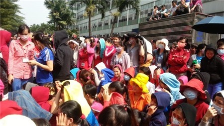 thưởng-Tết, công-nhân, biểu-tình, TP.HCM