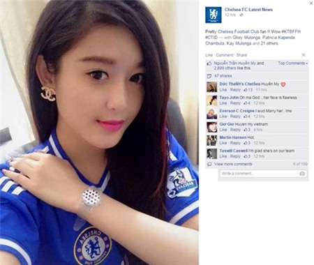 Fanpage thế giới của Chelsea bất ngờ đăng ảnh Á hậu Huyền My - 1