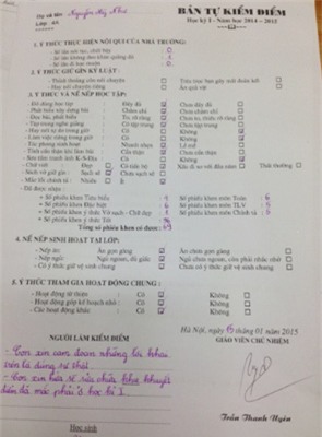 đánh giá, học sinh, tiểu học, chấm điểm, nhận xét, Bộ GD-ĐT, cô giáo