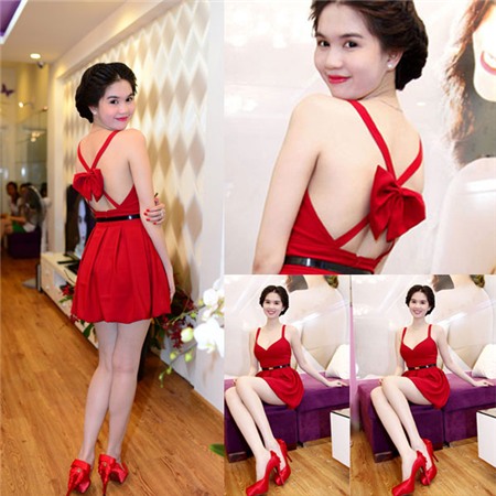 Ngọc Trinh, váy gợi cảm, đứng hình, đường conh