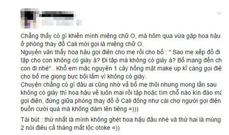 Hoa hậu Kỳ Duyên quát mắng bố mẹ vì quên chuẩn bị giày?