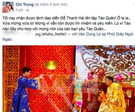 Chí Trung nhận được lệnh đi tập Táo quân 2015