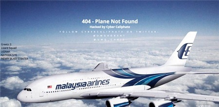 Ban đầu, trang web ghi dòng chữ Máy bay không được tìm thấy... Ảnh: Malay Mail Online