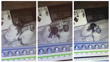 Đôi trộm nam nữ thản nhiên hôn nhau trước camera