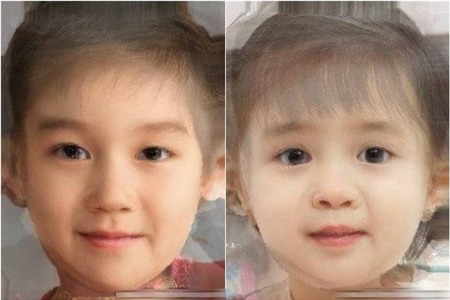 Đôi mắt của cả bé trai và bé gái đều giống