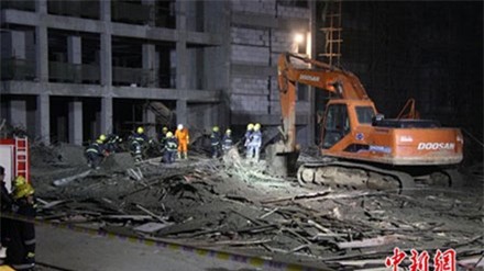 Hiện trường một vụ sập nhà tại Trung Quốc trước đó (Ảnh: Chinanews)