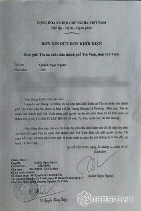 Vì sao Quách Ngọc Ngoan bất ngờ rút đơn li dị Lê Phương