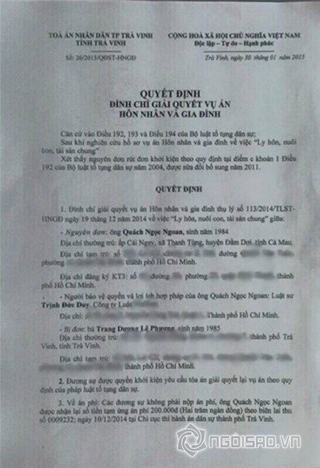 Vì sao Quách Ngọc Ngoan bất ngờ rút đơn li dị Lê Phương