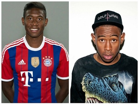 Alaba là ngôi sao của Bayern Munich và ĐT Áo, còn  Okonma là một rapper trẻ người Mỹ. Hai ngôi sao này có những đặc điểm như nhân bản. Về sự nghiệp, Alaba trải qua một mùa giải tuyệt vời với cú đúp danh hiệu cùng Bayern, trong khi Tyler cũng rất thành công trên con đường âm nhạc. Album