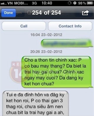 Ảnh chụp màn hình cuộc đối thoại giữa một blogger và người được cho là Ngọc Ngoan