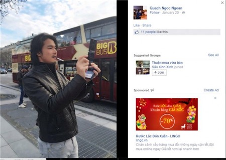 Quách Ngọc Ngoan tận hưởng cuộc sống vô lo.