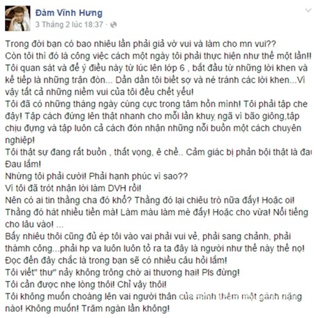 Đàm Vĩnh Hưng suy sụp tinh thần và mất ngủ nhiều đêm