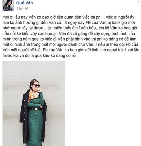 Quế Vân lên tiếng đính chính việc 3