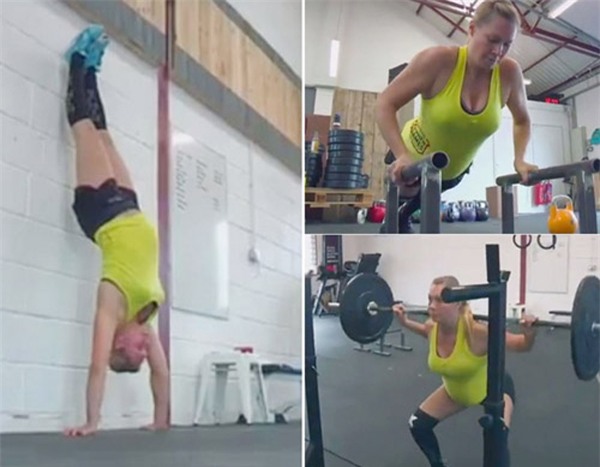 Mang bầu 7 tháng mẹ vẫn liều mình nâng tạ 100kg