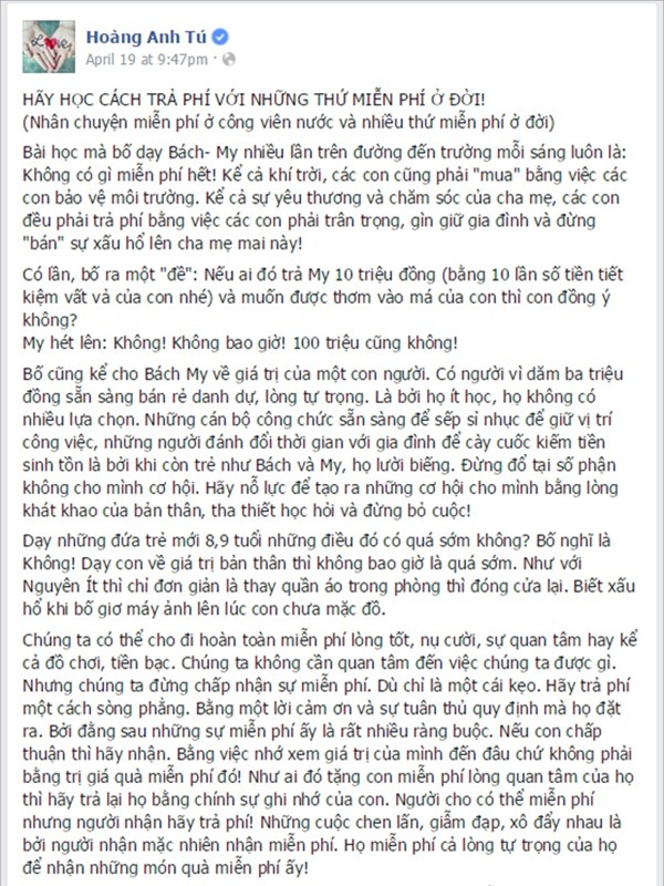 Chia sẻ nuôi dạy con nóng nhất trên facebook 2