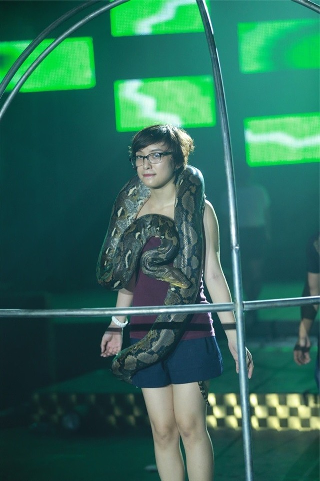 Sao Việt diễn cùng trăn, rắn: Người bình tĩnh, kẻ khóc thét