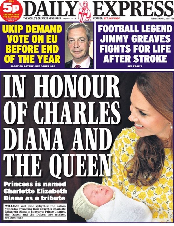 Báo chí Anh sôi nổi bình luận về tên của tiểu công chúa hoàng gia Anh_1
