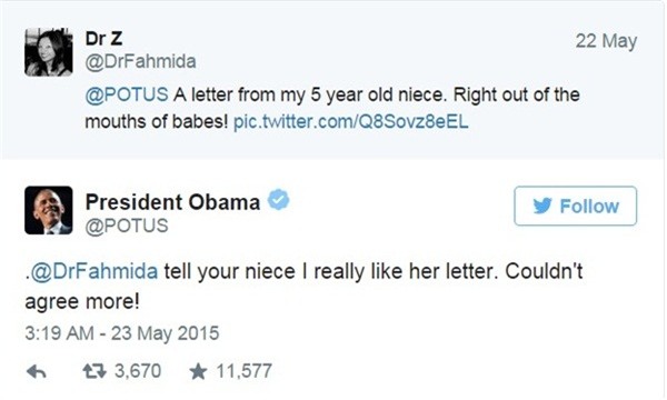 Tổng thống Obama phản hồi thư ủng hộ hôn nhân đồng giới của bé gái 5 tuổi 
