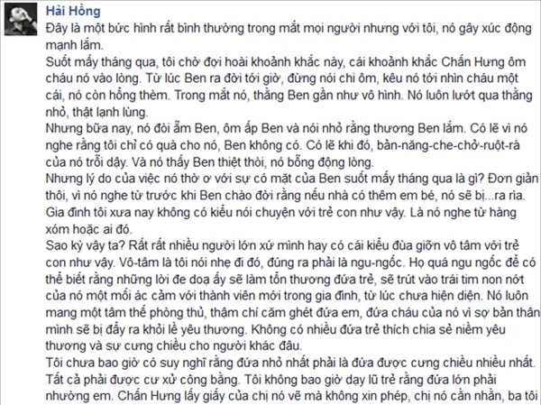 Chia sẻ nuôi dạy con trên facebook