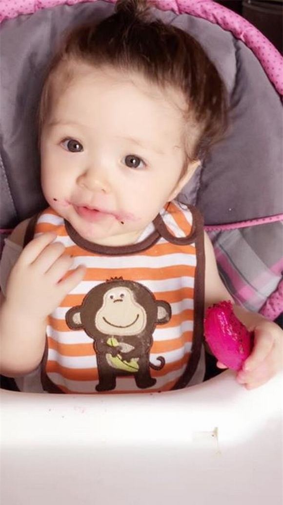 Cadie ăn thanh long 1