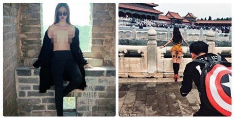 Người chụp những bức ảnh được cho là chưa xin phép để chụp ảnh tại khu di tích.