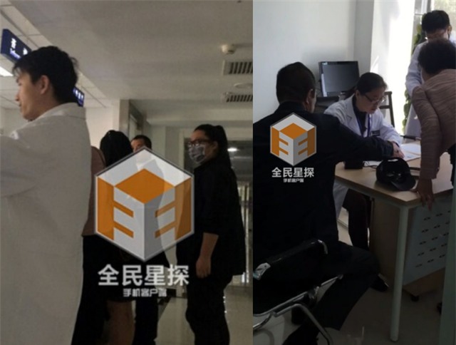 Trương Thiết Lâm và con rơi (đeo khẩu trang, mặc đồ đen) làm xét nghiệm tại Viện.