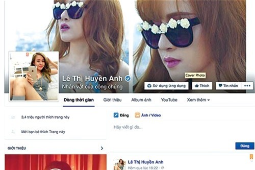 Fanpage của Lê Thị Huyền Anh với “nghệ danh” Bà  Tưng hiện có 3,4 triệu lượt like. Mức chi trả để được đăng thông tin trên fanpage này lên đến 20 triệu đồng.