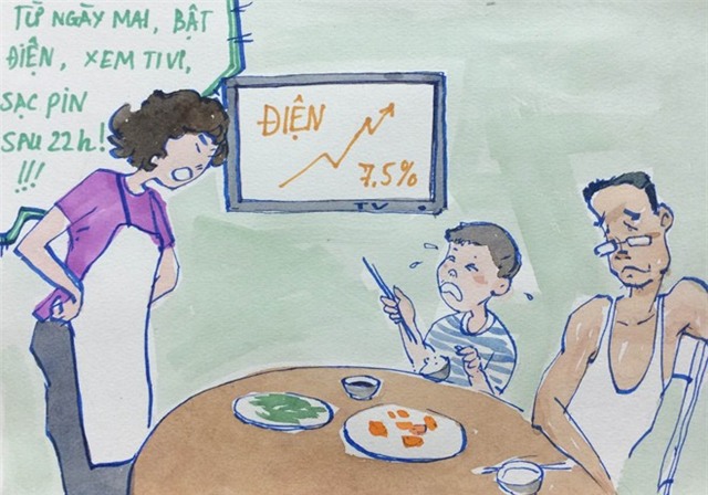 Hí họa: Người dân 'vã mồ hôi' vì hóa đơn điện