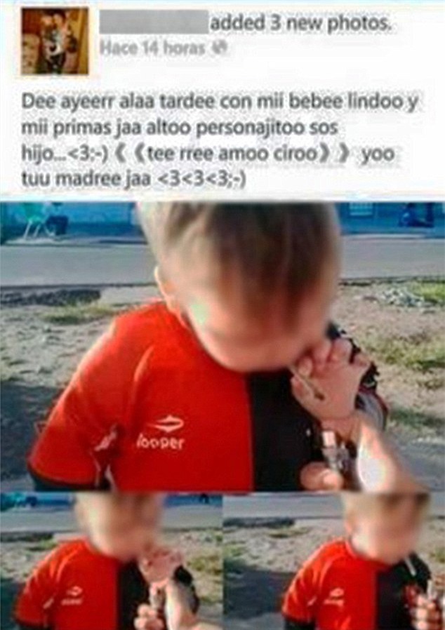Sốc với bà mẹ đăng ảnh con uống rượu hút thuốc lá lên facebook - Ảnh 2