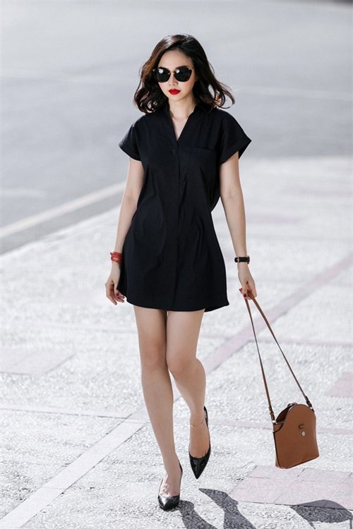 dinh ngoc diep khoe chan dai, vai thon tren pho - 8