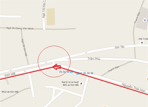 ngã ba Kim Mã - Nguyễn Thái Học - Sơn Tây