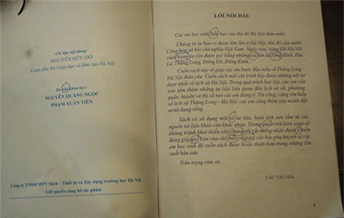 Sách Lịch sử cho trẻ tiểu học Hà Nội sai chính tả là sách lậu - 1