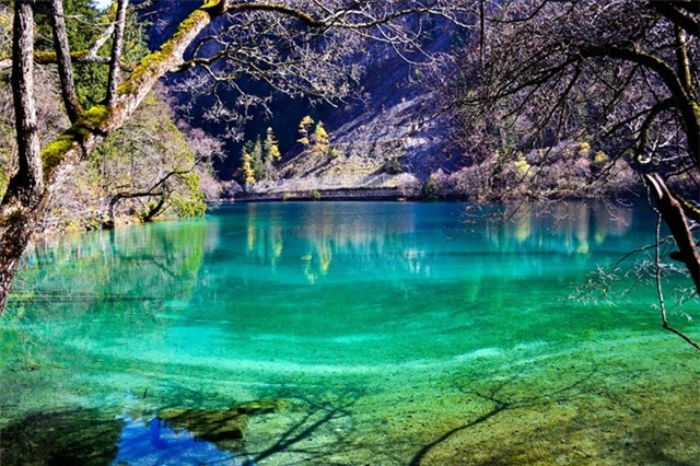 Cửu Trại Câu bao gồm 3 thung lũng xếp theo hình dạng chữ Y là Nhật Tắc Câu, Tắc Tra Câu và Thụ Chính Câu. Ảnh: Baike