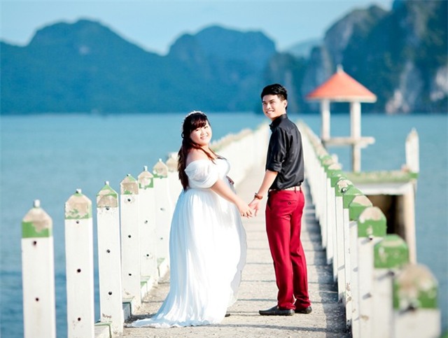 Ảnh cưới của 9X Quảng Ninh và 'vợ béo' nặng hơn 30 kg