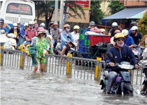 Sài Gòn, kẹt xe, mưa lụt, ngập nước, ngập lụt