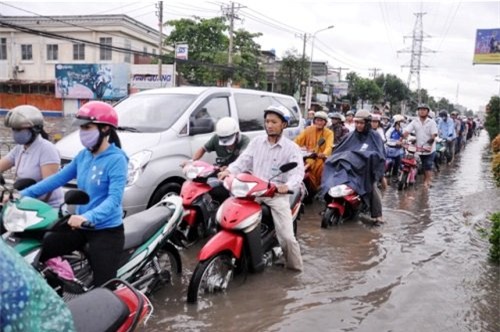 Sài Gòn, kẹt xe, mưa lụt, ngập nước, ngập lụt
