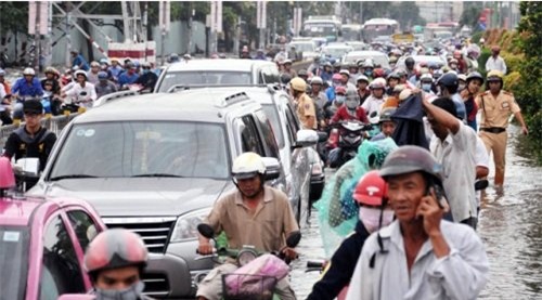 Sài Gòn, kẹt xe, mưa lụt, ngập nước, ngập lụt
