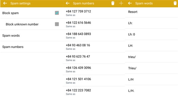 tự, chặn, tin nhắn, rác, spam, SMS, smartphone, bộ lọc, từ khóa,