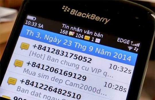 spam, tin nhắn rác, rao bán, bất động sản, BĐS, thuê bao, VinaPhone, MobiFone, dội bom,