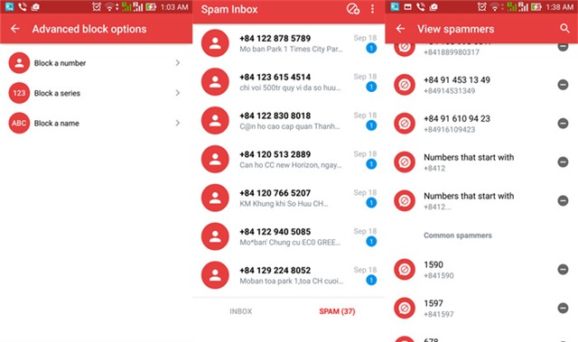 tự, chặn, tin nhắn, rác, spam, SMS, smartphone, bộ lọc, từ khóa,