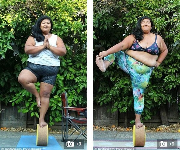 Những động tác yoga dẻo dai đến kinh ngạc của cô gái có thân hình ngoại cỡ