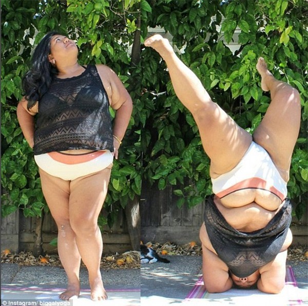 Những động tác yoga dẻo dai đến kinh ngạc của cô gái có thân hình ngoại cỡ