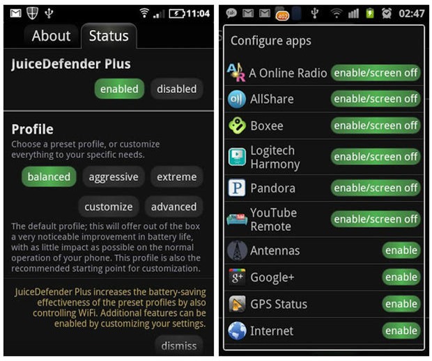 tiết kiệm pin, Android