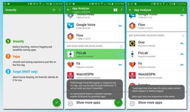 tiết kiệm pin, Android