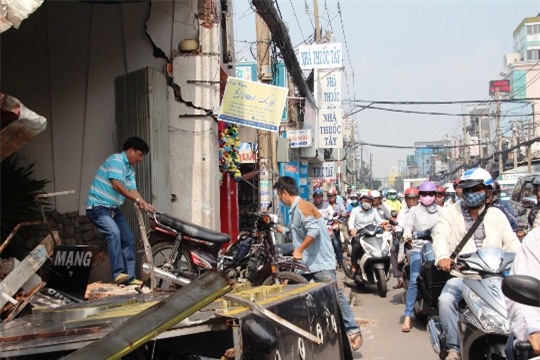 Trong đó, thiệt hại nặng nhất là ở căn nhà kinh doanh điện thoại di động