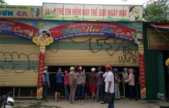 mầm non, bạo hành, quảng bình, đóng cửa